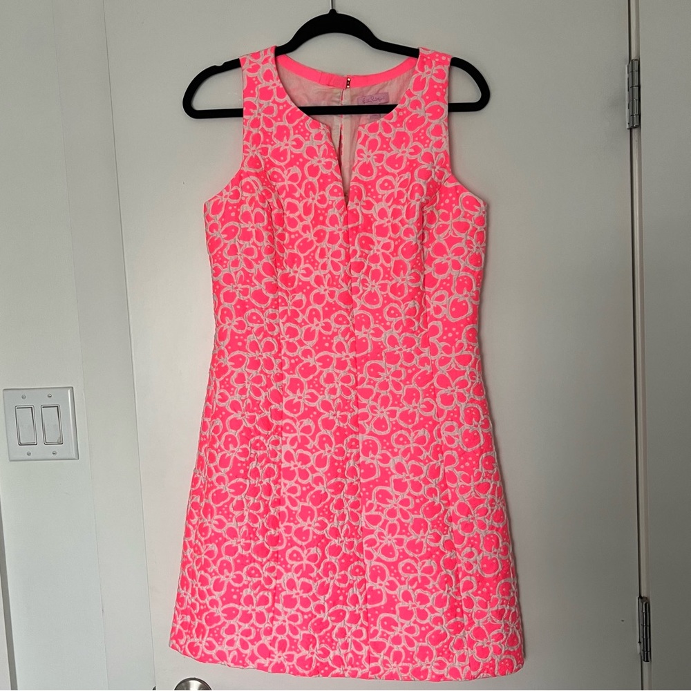 Lilly Pulitzer Percy Dress Fiesta Pink Size 8 EUC - Picture 1 of 8
